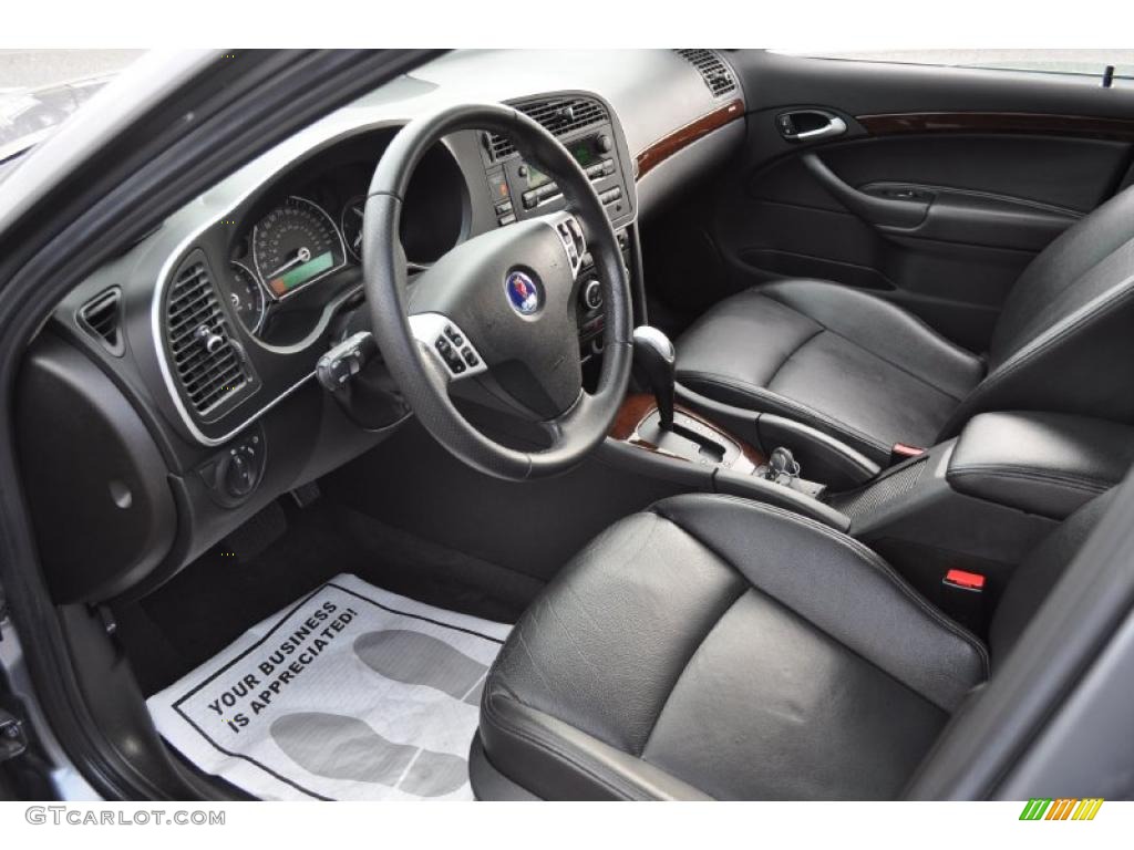 Black Interior 2008 Saab 9-3 2.0T Sport Sedan Photo #47735020