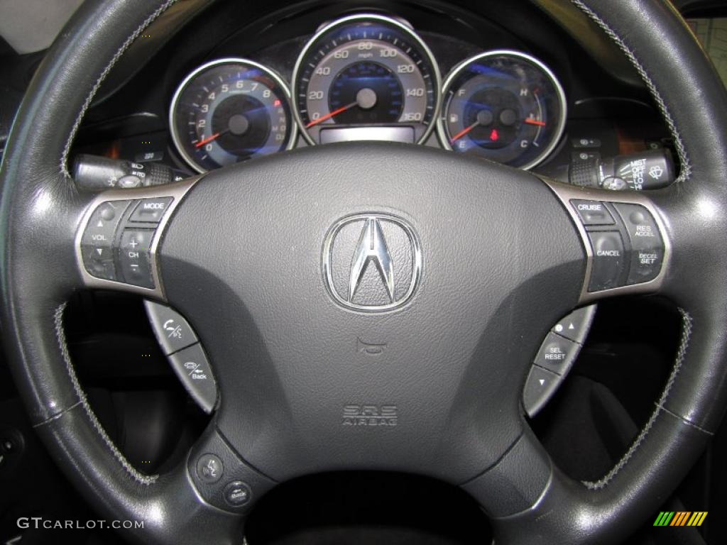 2005 Acura RL 3.5 AWD Sedan Ebony Steering Wheel Photo #47736169