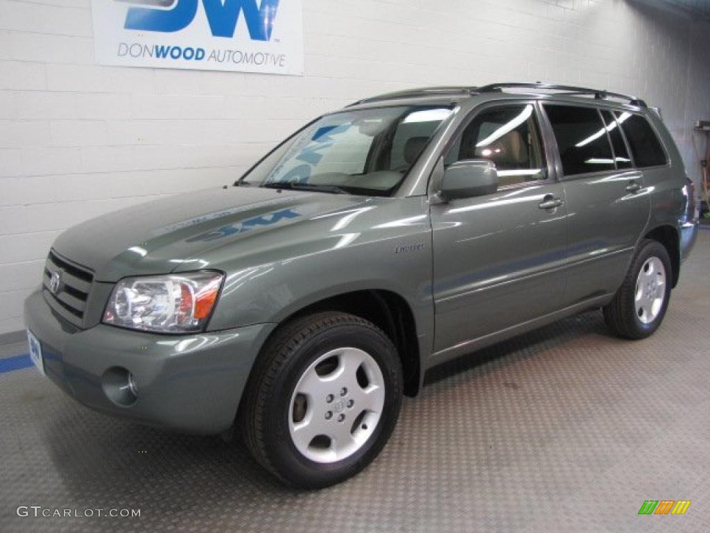 2005 Highlander Limited 4WD - Oasis Green Pearl / Ivory photo #2