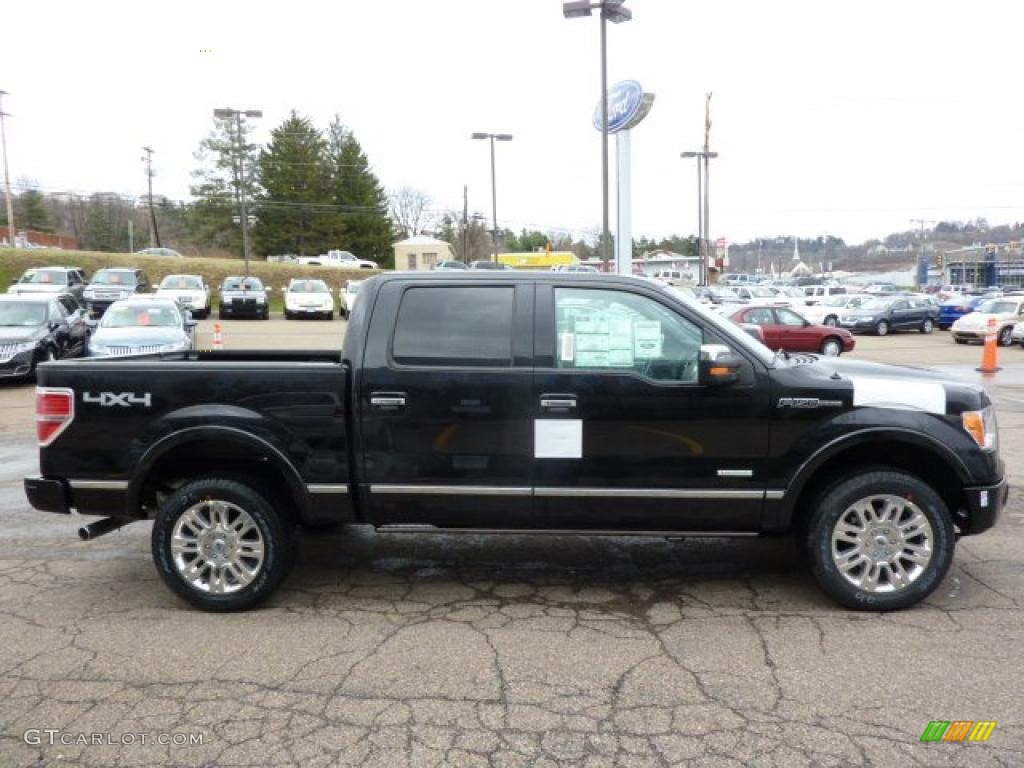 2011 F150 Platinum SuperCrew 4x4 - Tuxedo Black Metallic / Steel Gray/Black photo #5