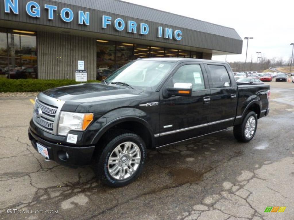 2011 F150 Platinum SuperCrew 4x4 - Tuxedo Black Metallic / Steel Gray/Black photo #8