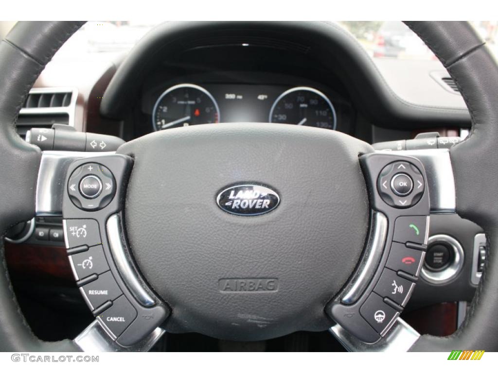 2010 Land Rover Range Rover HSE Jet Black Steering Wheel Photo #47743816