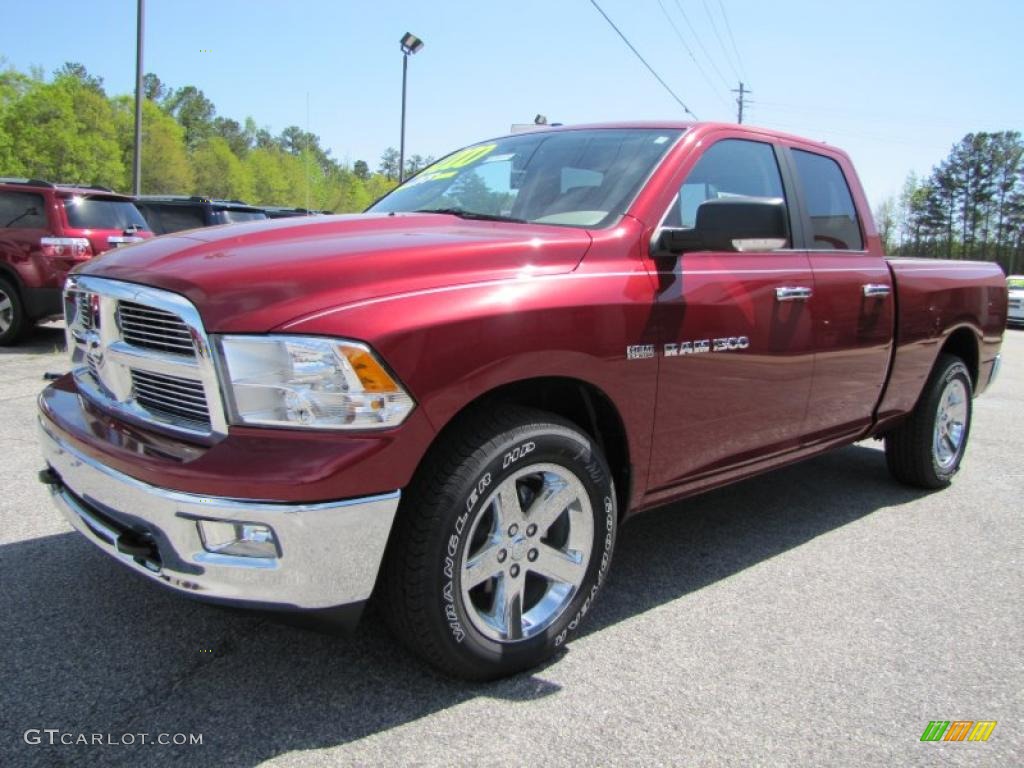 2011 Ram 1500 Big Horn Quad Cab - Deep Cherry Red Crystal Pearl / Dark Slate Gray/Medium Graystone photo #3