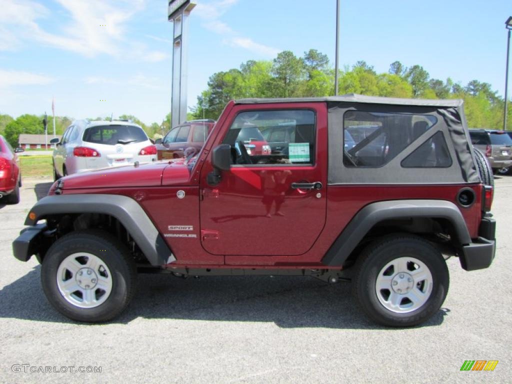 2011 Wrangler Sport 4x4 - Deep Cherry Red Crystal Pearl / Black photo #4