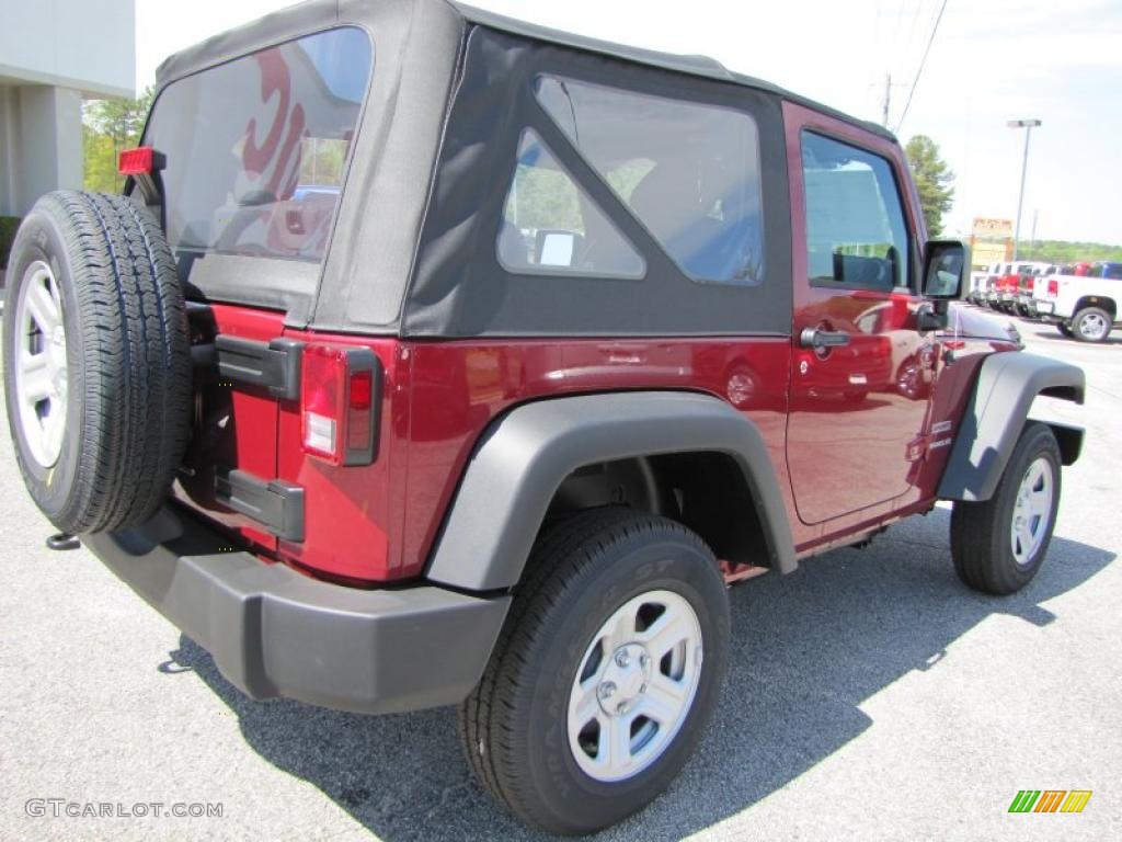 2011 Wrangler Sport 4x4 - Deep Cherry Red Crystal Pearl / Black photo #7