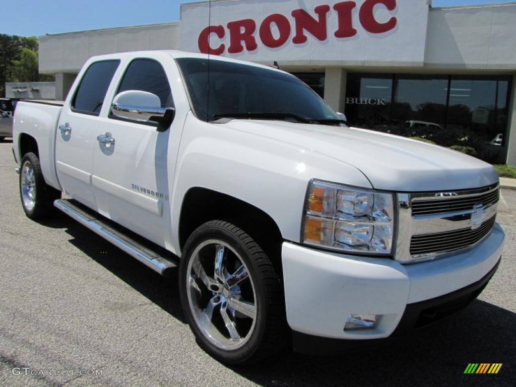 2008 Silverado 1500 LTZ Crew Cab - Summit White / Light Titanium/Dark Titanium photo #1