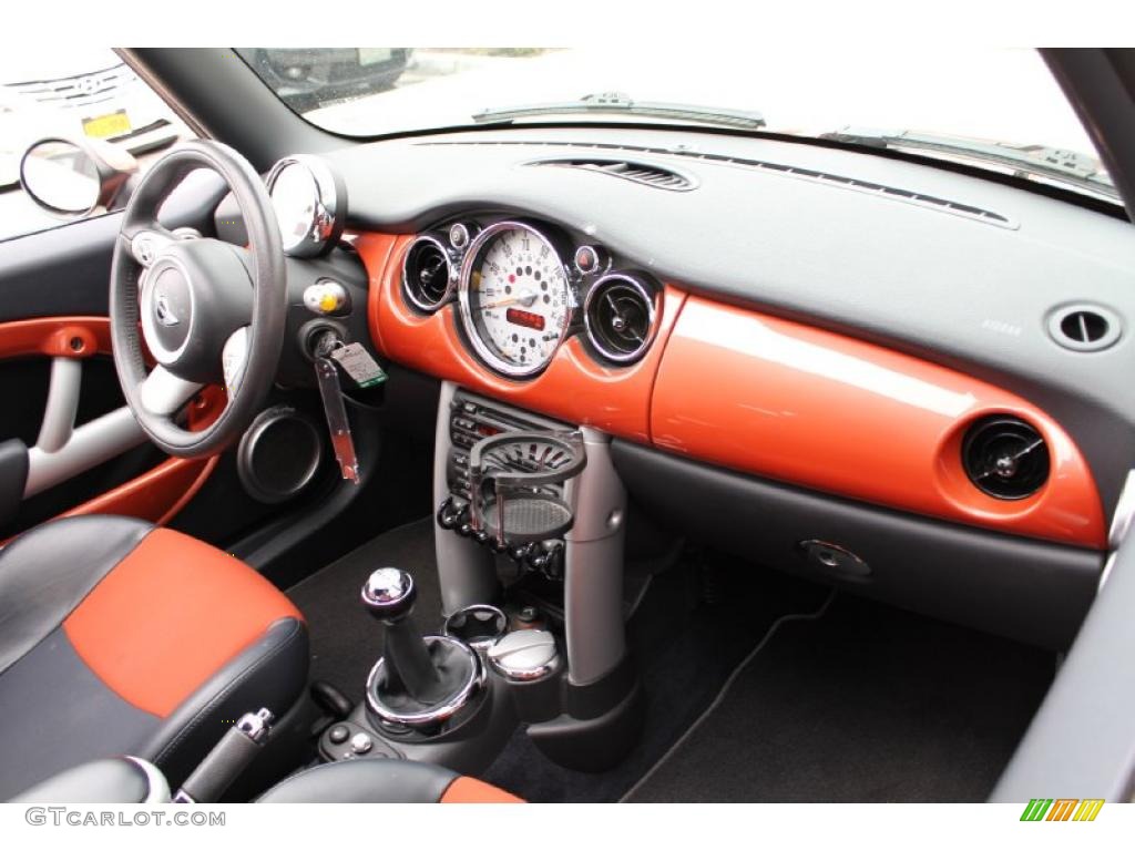 2006 Mini Cooper S Convertible Black/Orange Dashboard Photo #47751947