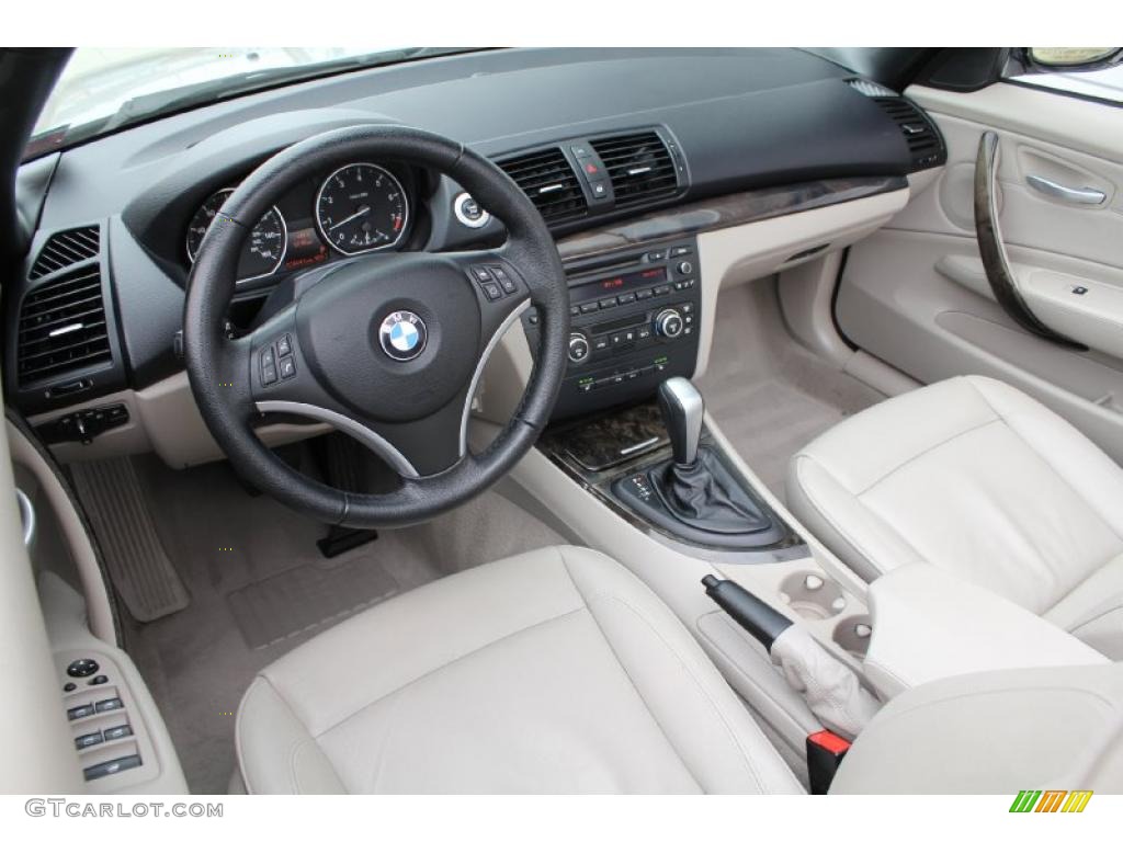 Taupe Interior 2008 BMW 1 Series 128i Convertible Photo #47752706