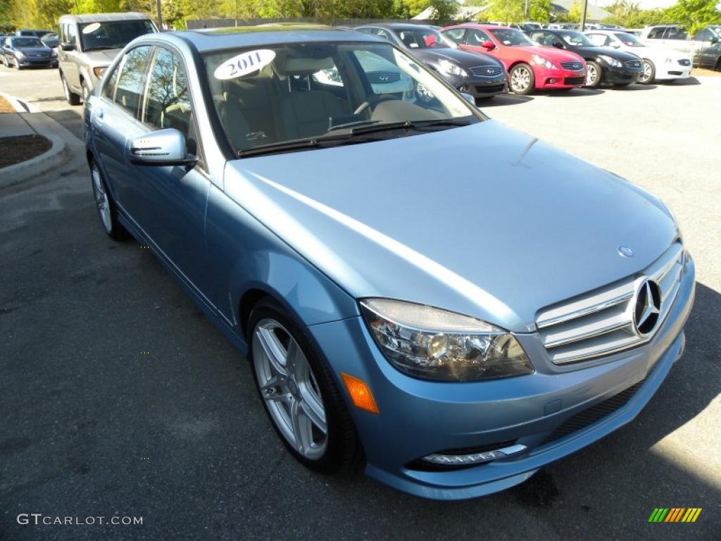 2011 C 300 Sport - Quartz Blue Metallic / Almond/Mocha photo #1