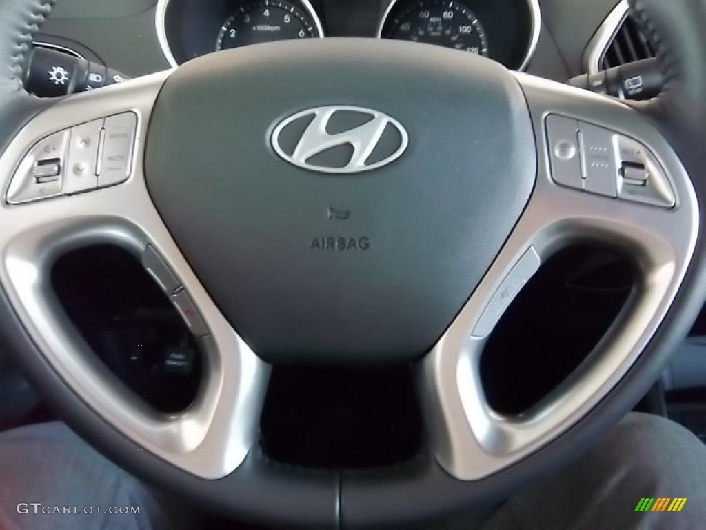 2010 Hyundai Tucson GLS AWD Black Steering Wheel Photo #47757033