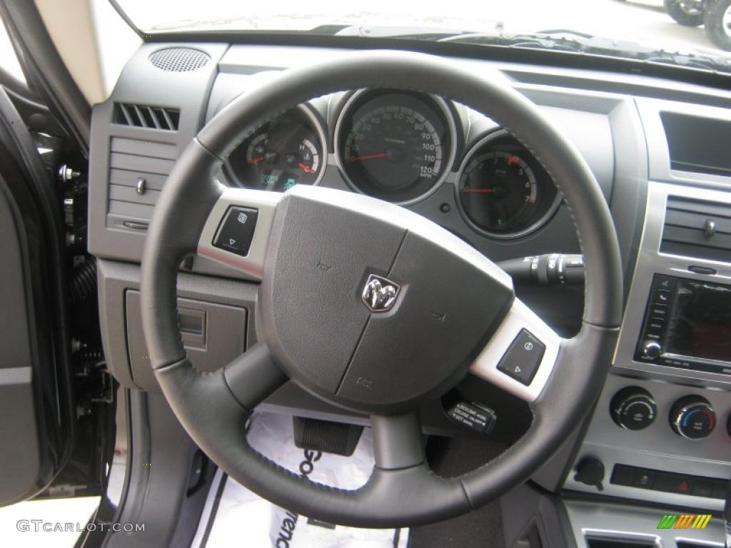 2011 Dodge Nitro Detonator Dark Slate Gray/Red Steering Wheel Photo #47758515