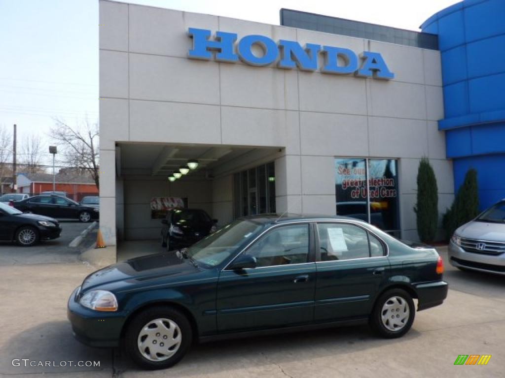 1997 Civic EX Sedan - Cypress Green Metallic / Beige photo #1