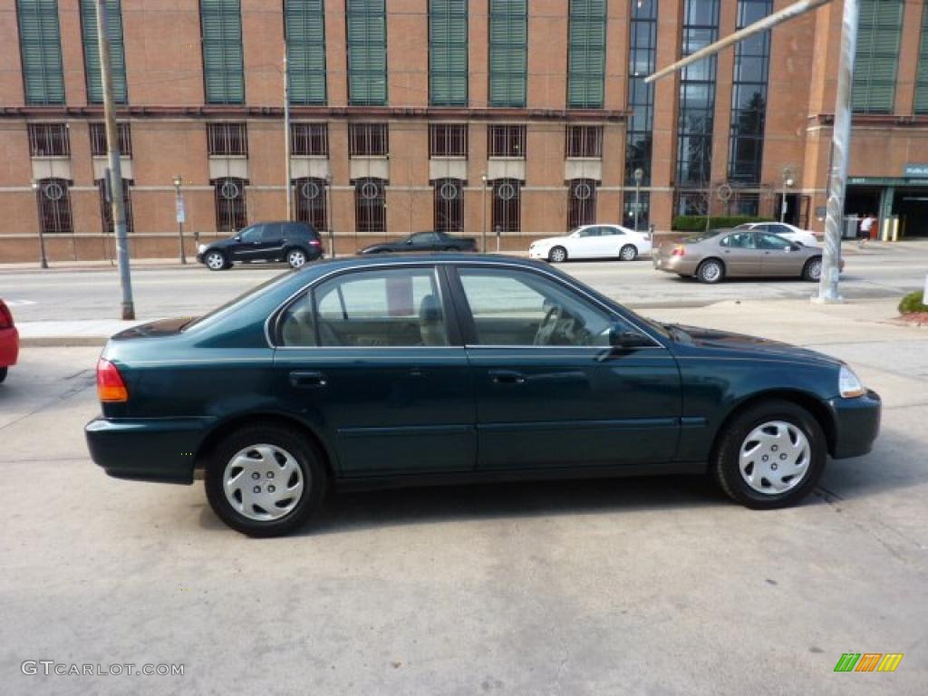1997 Civic EX Sedan - Cypress Green Metallic / Beige photo #5