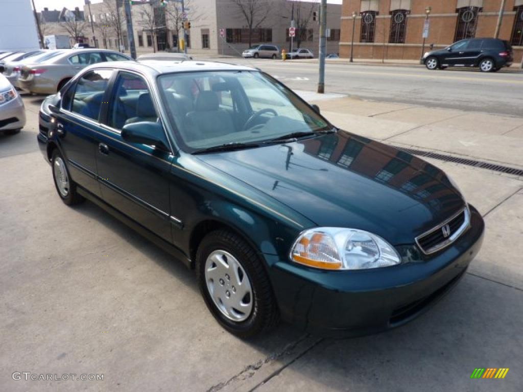 1997 Civic EX Sedan - Cypress Green Metallic / Beige photo #6