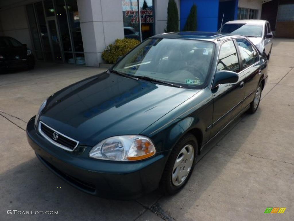 1997 Civic EX Sedan - Cypress Green Metallic / Beige photo #11