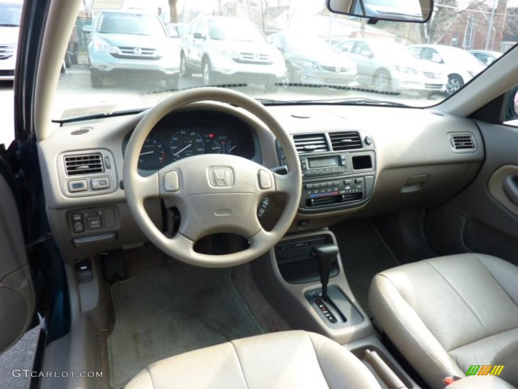 1997 Civic EX Sedan - Cypress Green Metallic / Beige photo #14