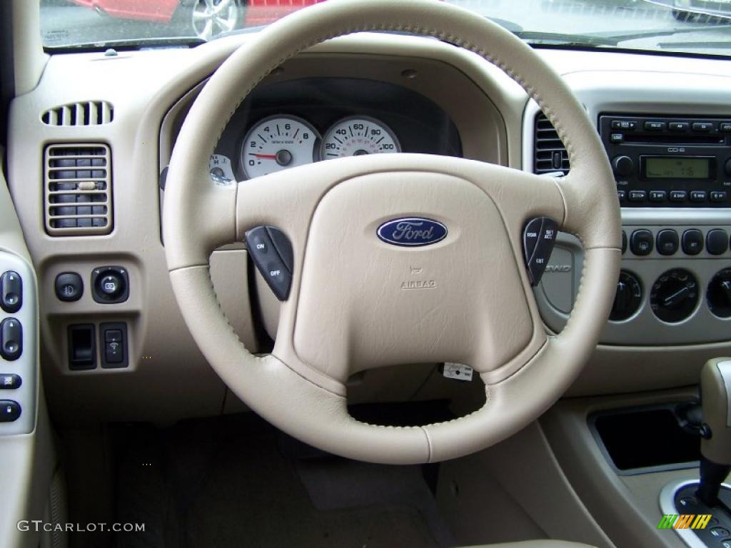 2005 Ford Escape Limited 4WD Medium/Dark Pebble Beige Steering Wheel Photo #47760814