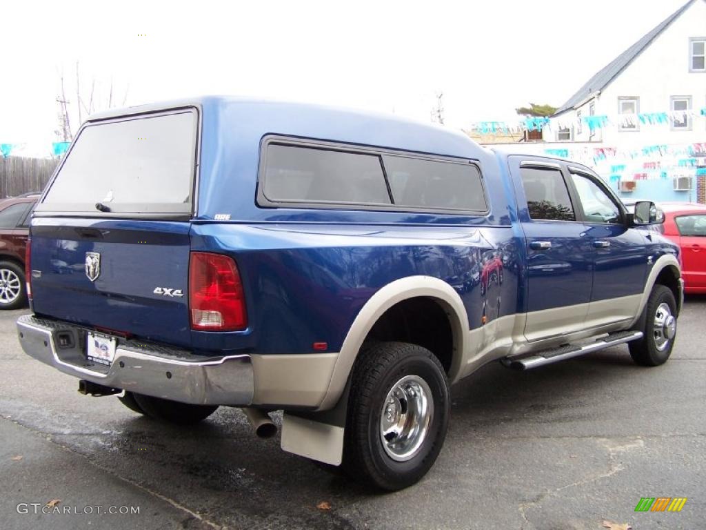 2010 Ram 3500 Laramie Crew Cab 4x4 Dually - Deep Water Blue / Dark Slate photo #6