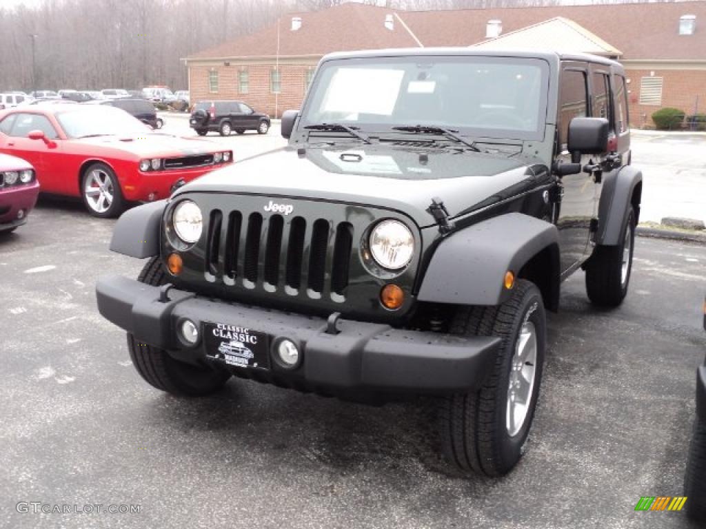 2011 Wrangler Unlimited Sport 4x4 - Natural Green Pearl / Black photo #1