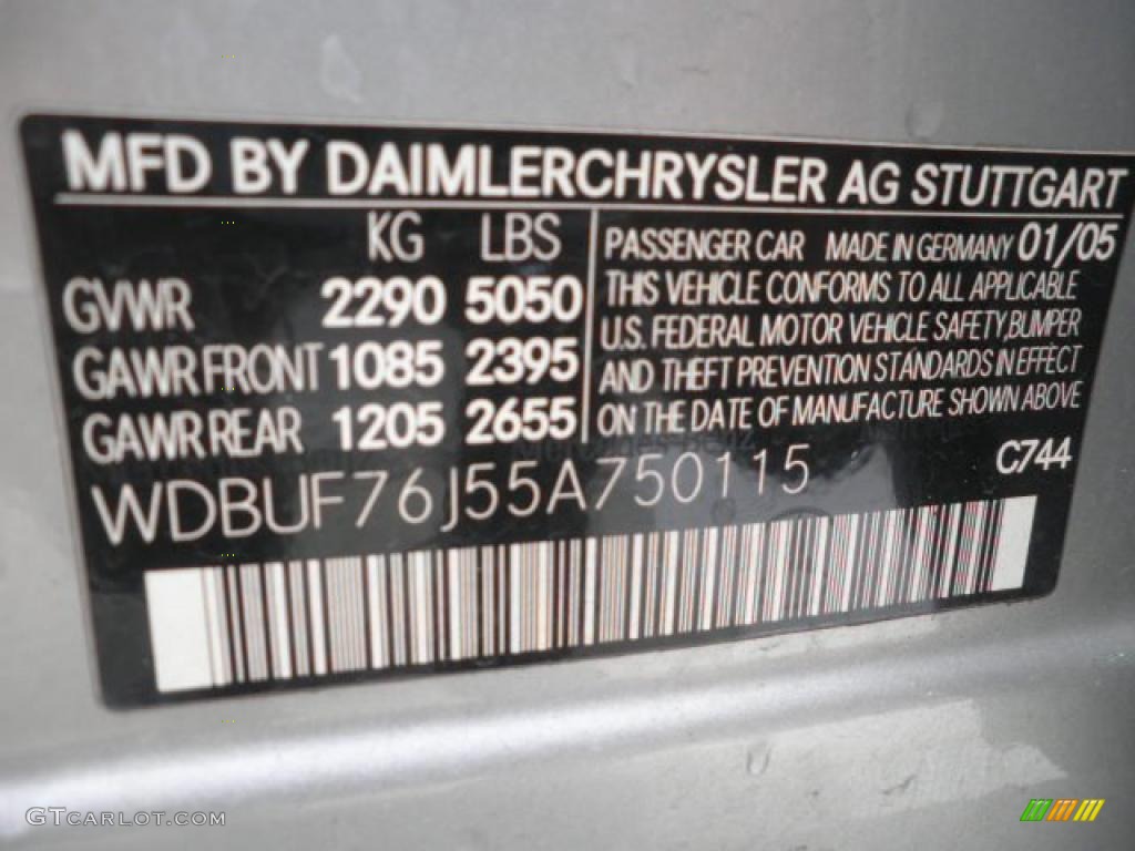 2005 E Color Code 744 for Brilliant Silver Metallic Photo #47765860