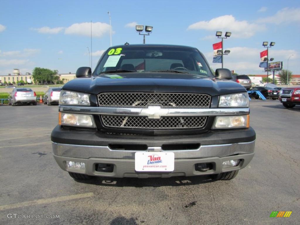 2003 Silverado 1500 LS Extended Cab - Black / Dark Charcoal photo #2