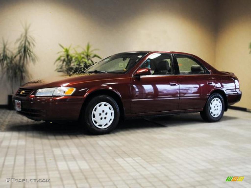 1999 Camry LE - Vintage Red Pearl / Oak photo #2