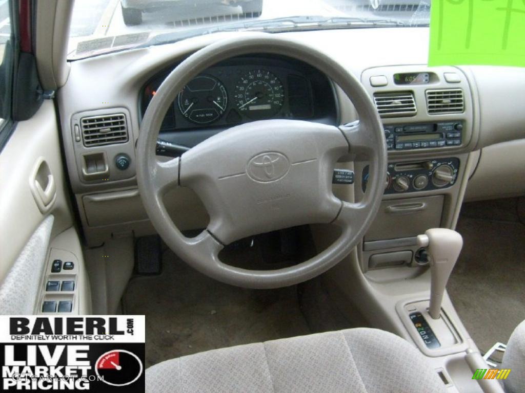 1999 Corolla VE - Venetian Red Pearl / Pebble Beige photo #13