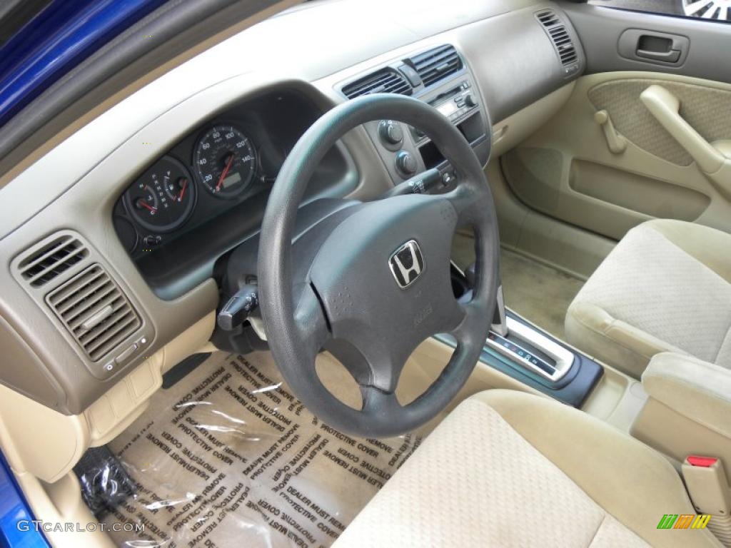 Ivory Beige Interior 2004 Honda Civic Value Package Sedan Photo #47777817