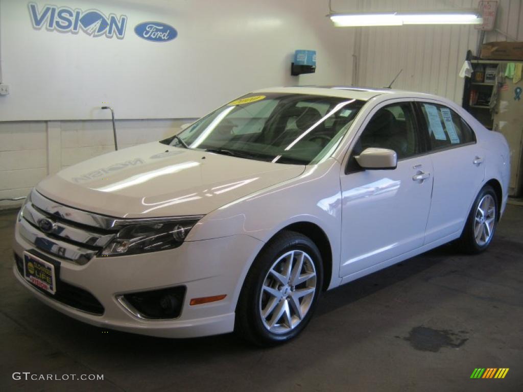 2010 Fusion SEL V6 - White Suede / Medium Light Stone photo #1