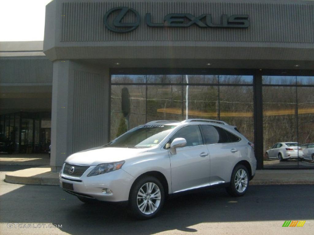 2010 RX 450h AWD Hybrid - Tungsten Silver Pearl / Black/Brown Walnut photo #1