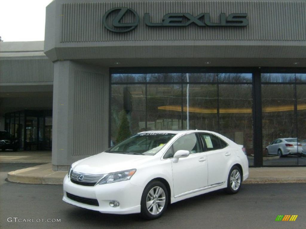 2010 HS 250h Hybrid Premium - Starfire White Pearl / Black photo #1