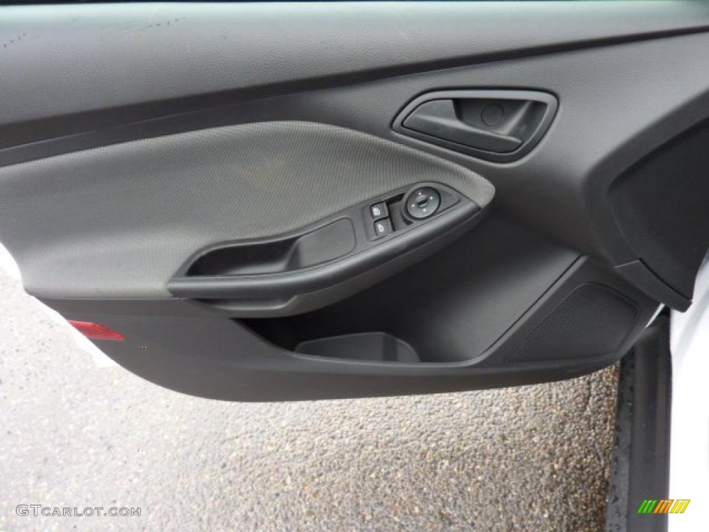 2012 Ford Focus S Sedan Charcoal Black Door Panel Photo #47784558