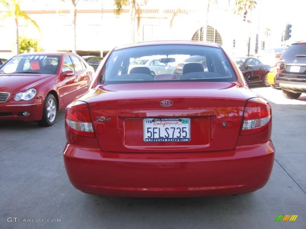 2004 Rio Sedan - Classic Red / Gray photo #3