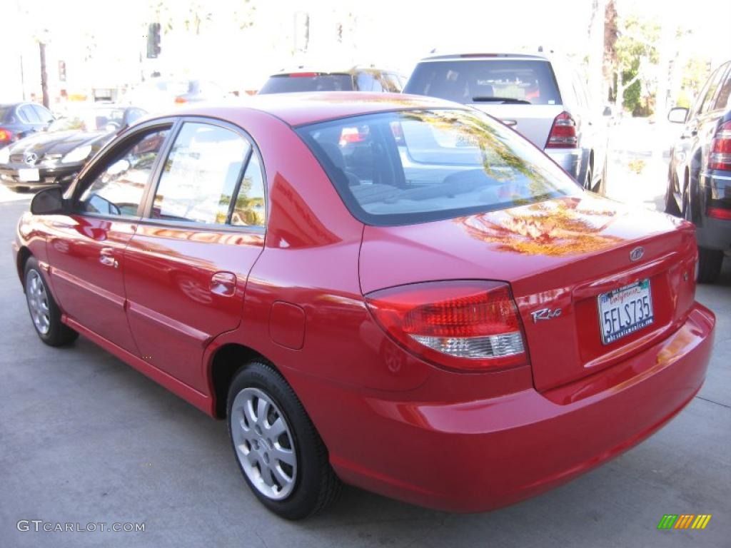 2004 Rio Sedan - Classic Red / Gray photo #4