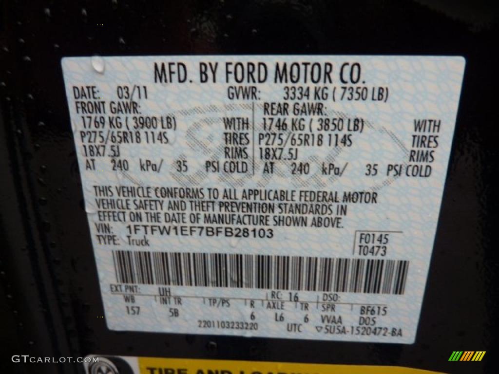 2011 F150 FX4 SuperCrew 4x4 - Tuxedo Black Metallic / Black photo #17