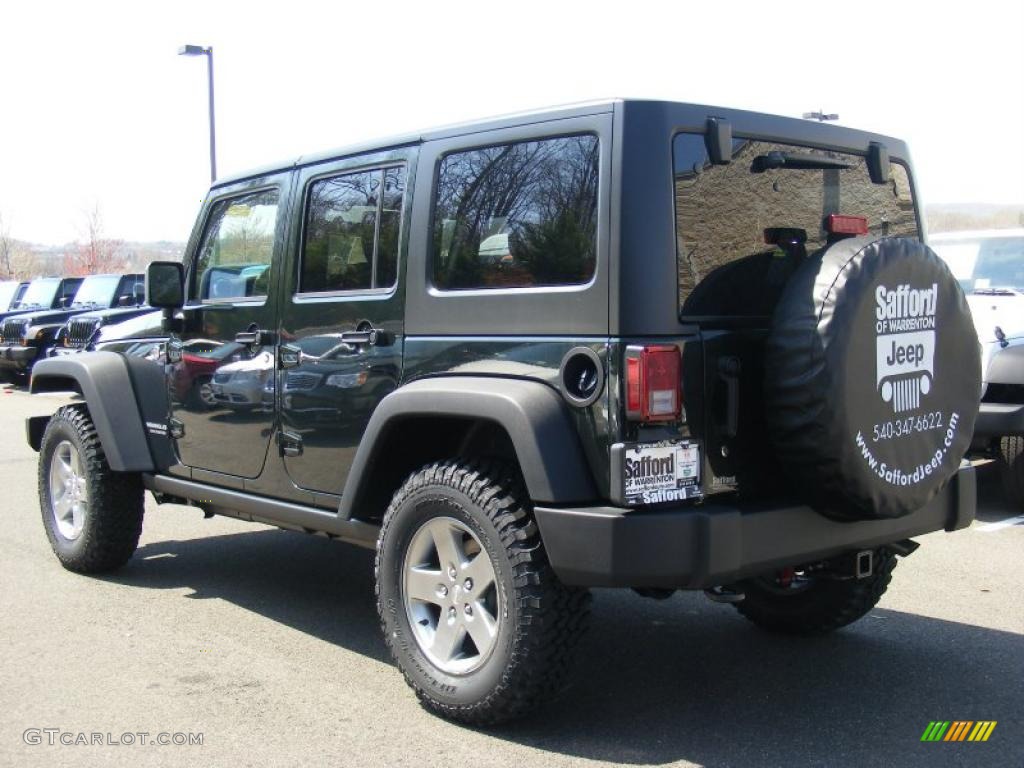 2011 Wrangler Unlimited Rubicon 4x4 - Natural Green Pearl / Black/Dark Saddle photo #4