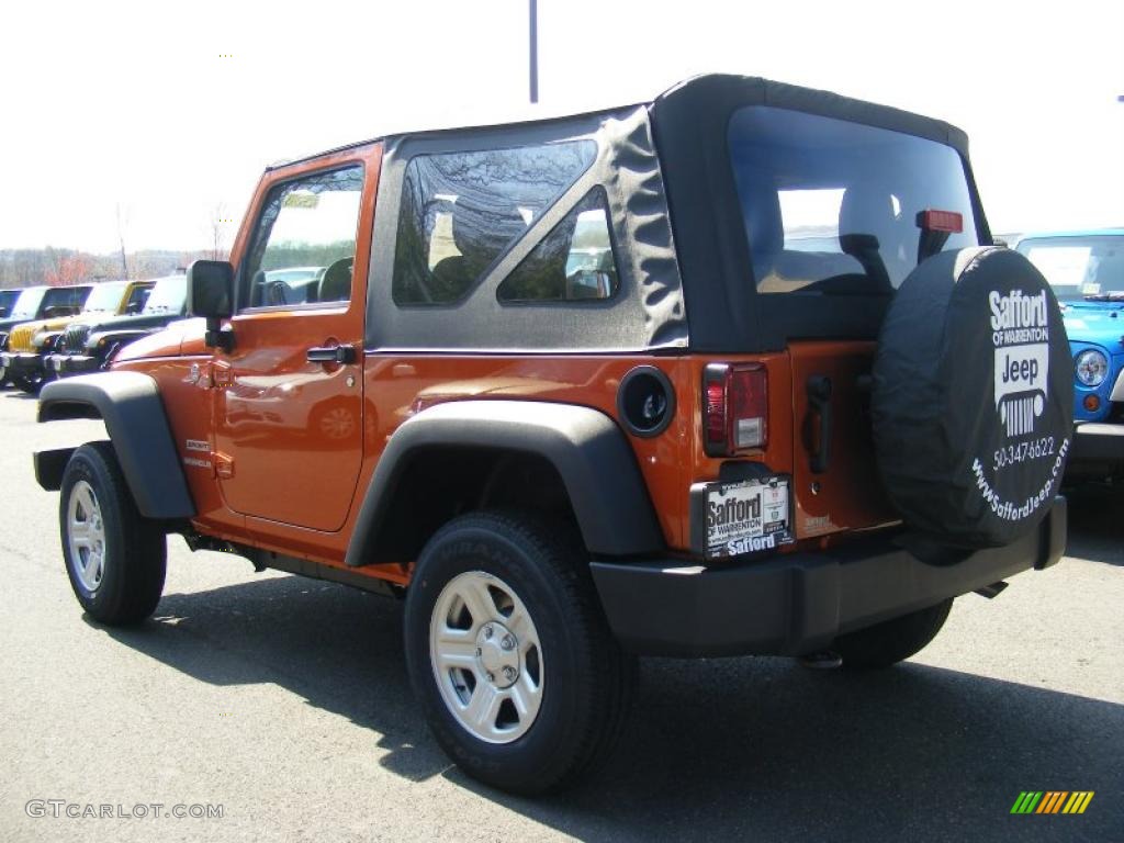 2011 Wrangler Sport 4x4 - Mango Tango Pearl / Black photo #4