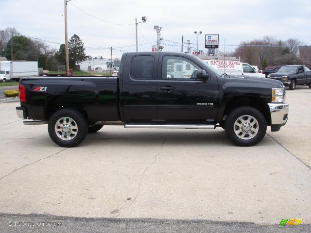 Black 2011 Chevrolet Silverado 2500HD LTZ Extended Cab 4x4 Exterior Photo #47790153