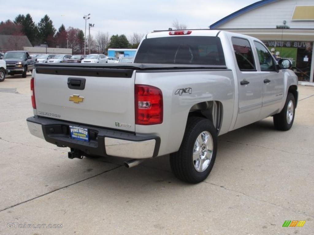 2011 Silverado 1500 Hybrid Crew Cab 4x4 - Sheer Silver Metallic / Light Cashmere/Ebony photo #4