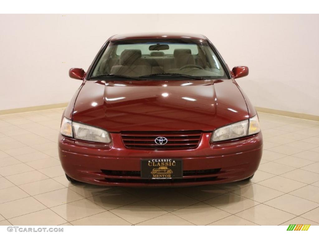 1999 Camry LE - Vintage Red Pearl / Oak photo #2