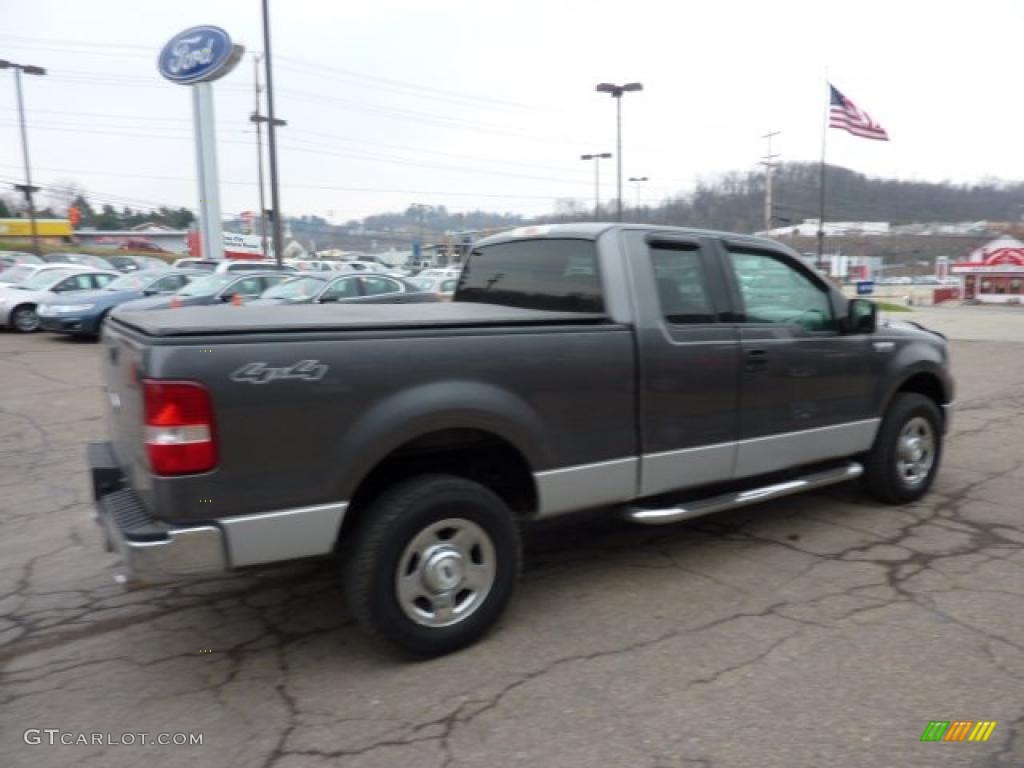 2004 F150 XLT SuperCab 4x4 - Dark Shadow Grey Metallic / Black/Medium Flint photo #4