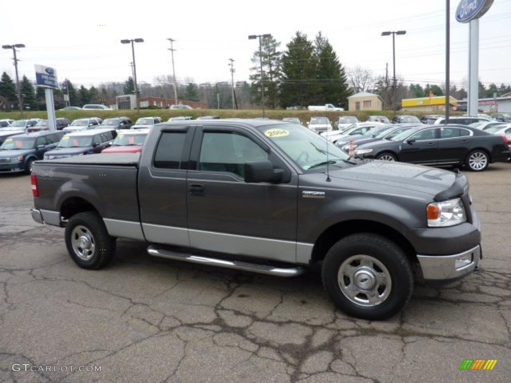 2004 F150 XLT SuperCab 4x4 - Dark Shadow Grey Metallic / Black/Medium Flint photo #6