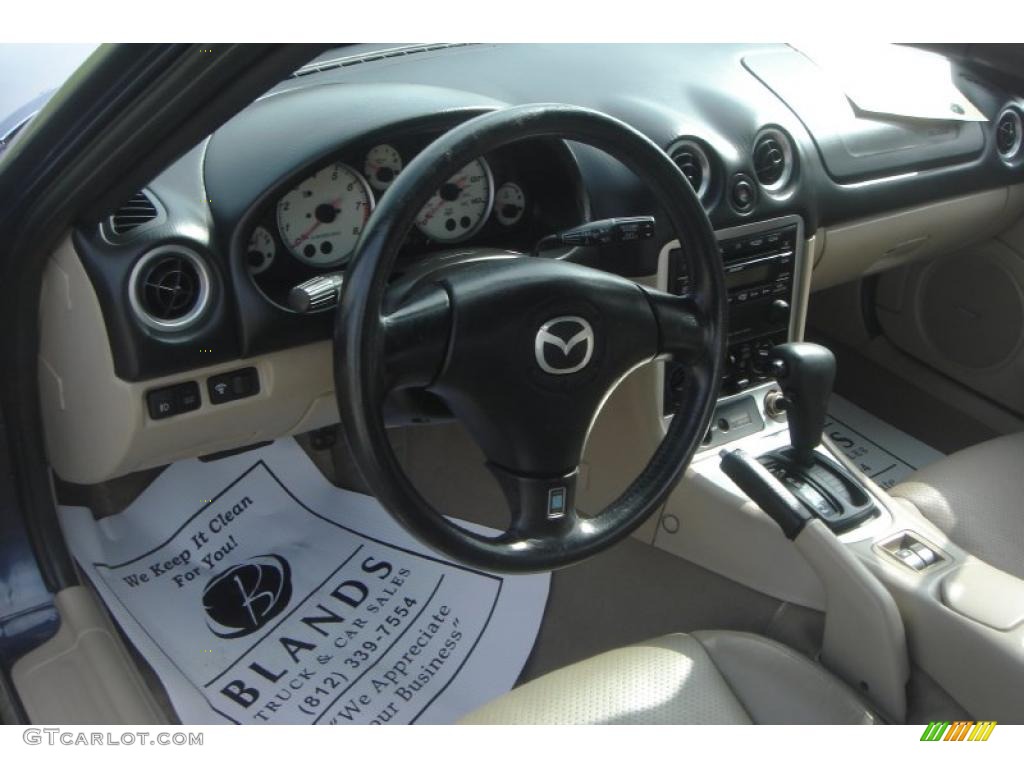 2003 MX-5 Miata LS Roadster - Midnight Blue Mica / Parchment photo #13