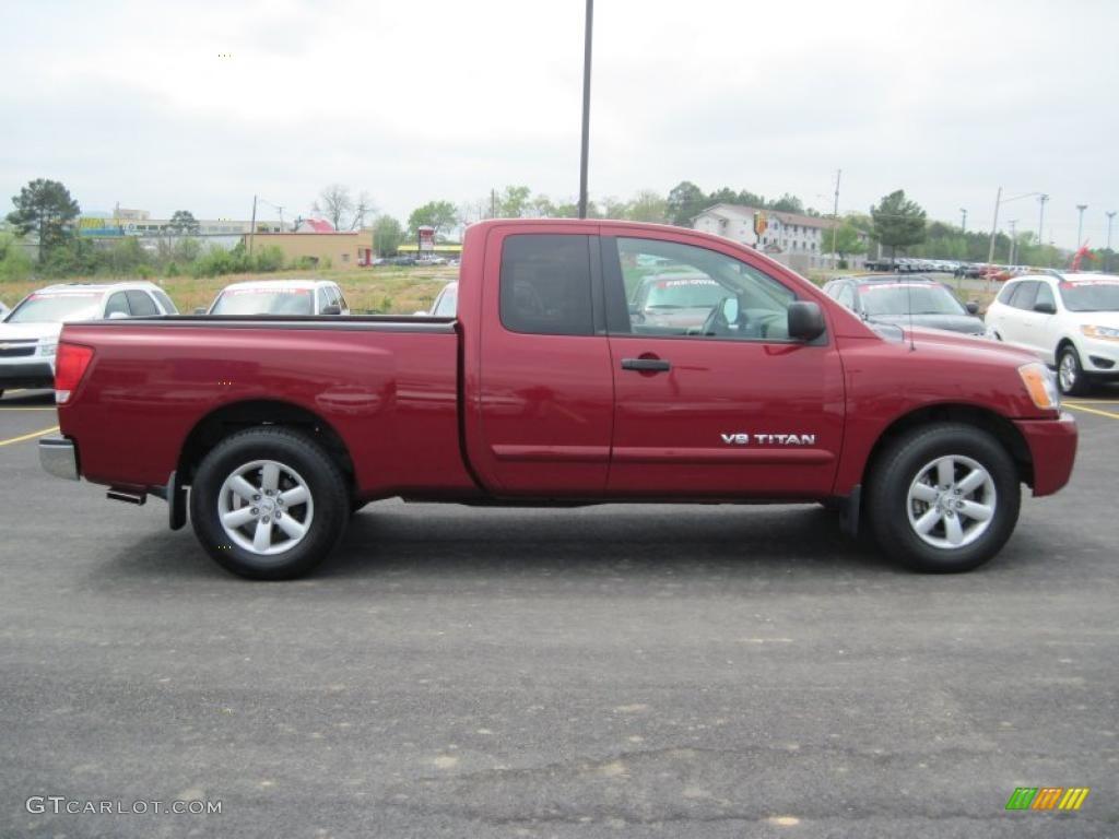 2008 Titan SE King Cab - Red Brawn / Almond photo #6