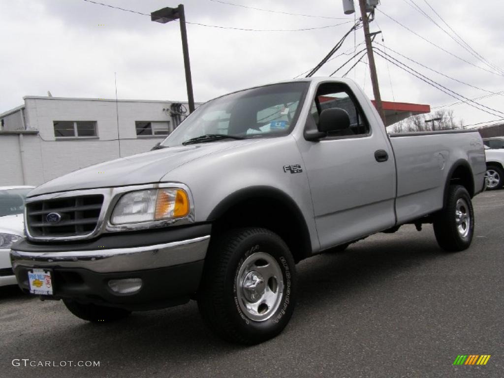 2002 F150 XL Regular Cab 4x4 - Silver Metallic / Medium Graphite photo #1