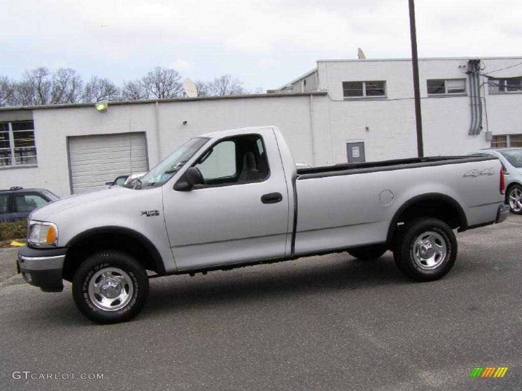 2002 F150 XL Regular Cab 4x4 - Silver Metallic / Medium Graphite photo #5