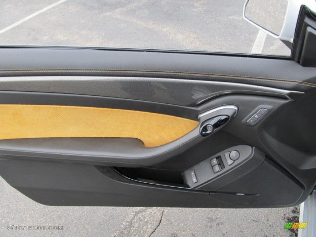 2011 Cadillac CTS -V Coupe Ebony/Saffron Door Panel Photo #47804651