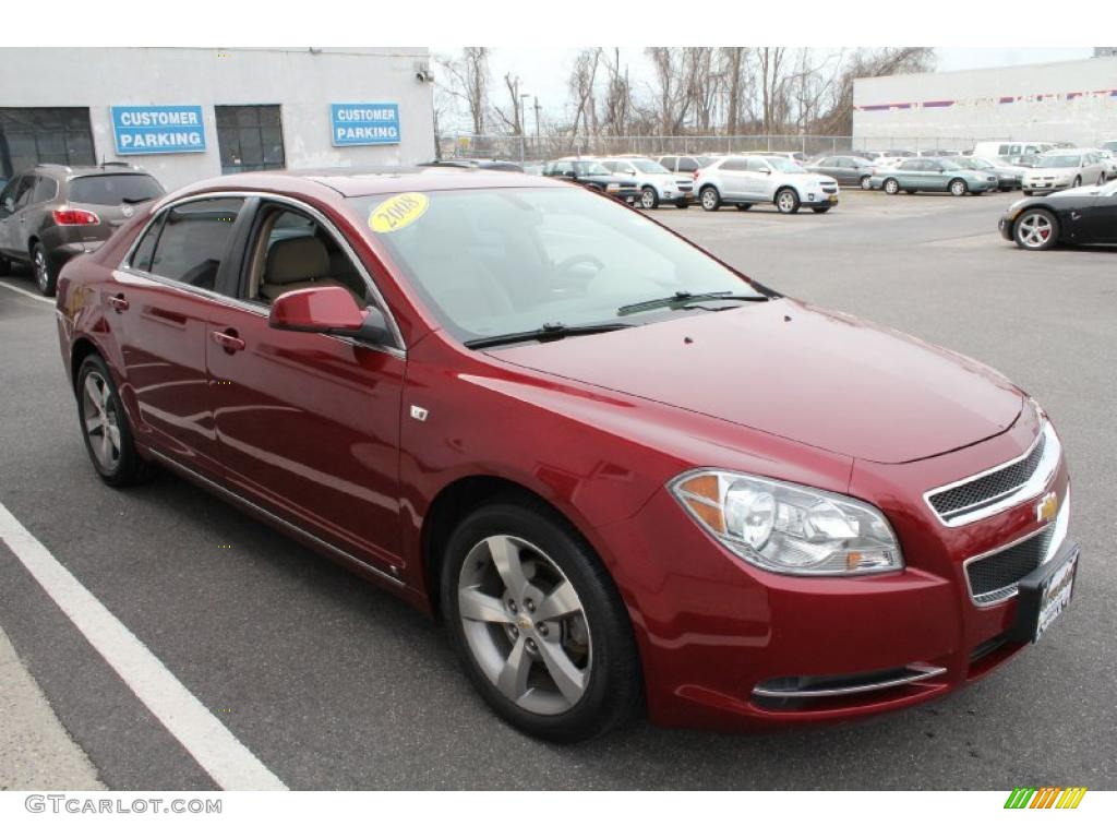 2008 Malibu LT Sedan - Red Jewel Tint Coat / Cocoa/Cashmere Beige photo #7