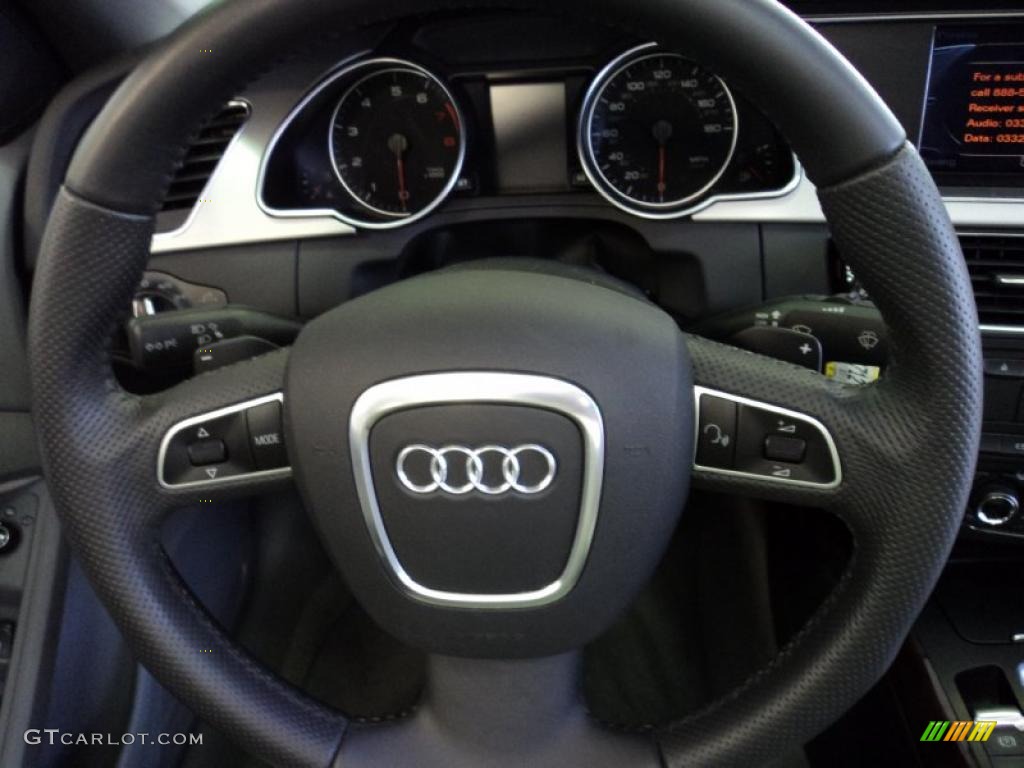 2010 Audi A5 2.0T Cabriolet Light Gray Steering Wheel Photo #47808197