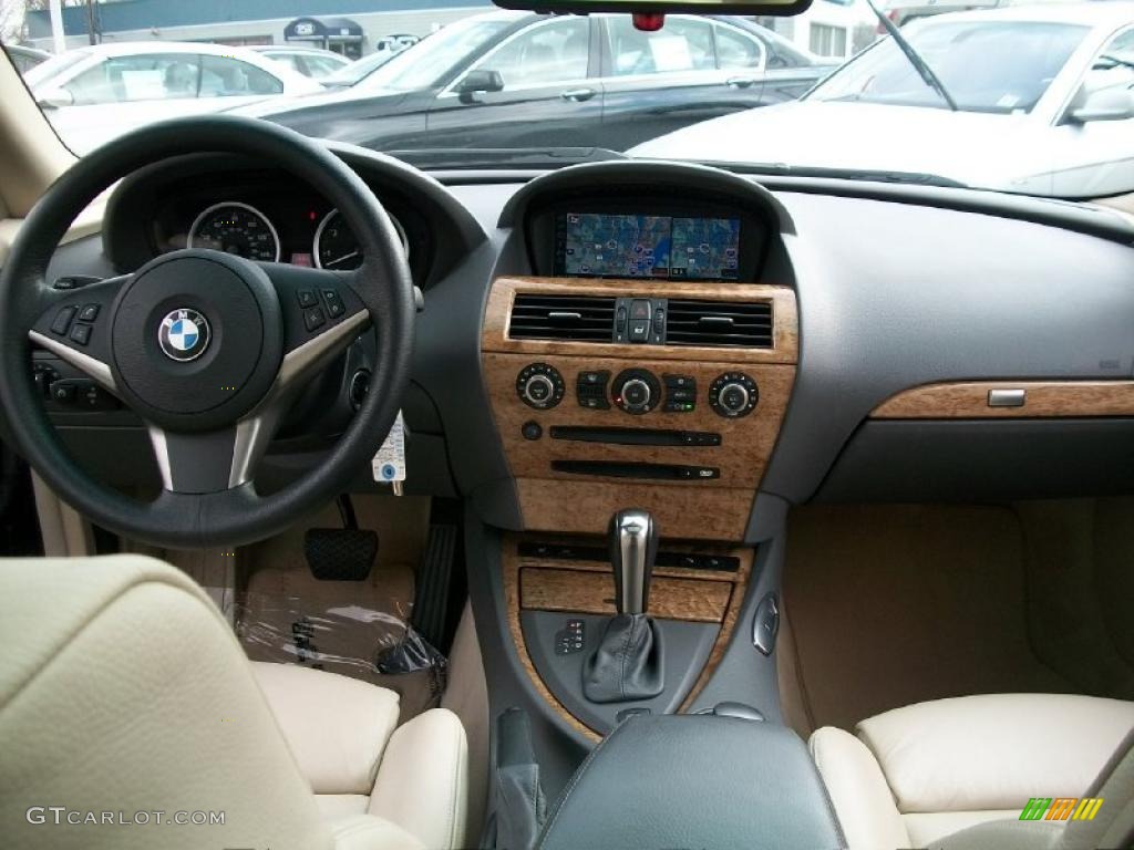 2005 BMW 6 Series 645i Coupe Cream Beige Dashboard Photo #47809640